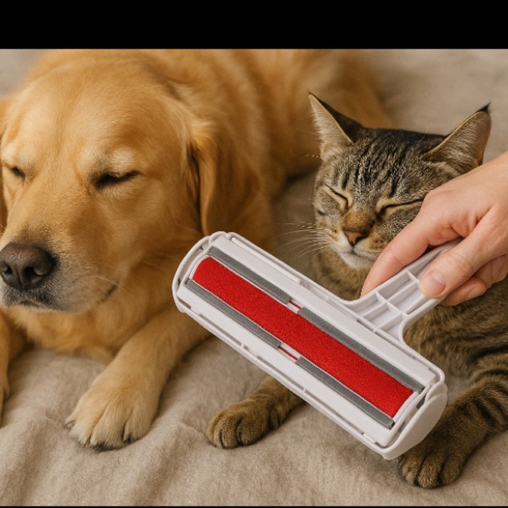 Red Pet Hair Removal tool with Handle